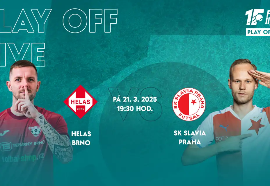 2. Čtvrtfinále Play-off | 1. Futsal liga | Helas Brno - SK Slavia Praha 5:0 (1:0)